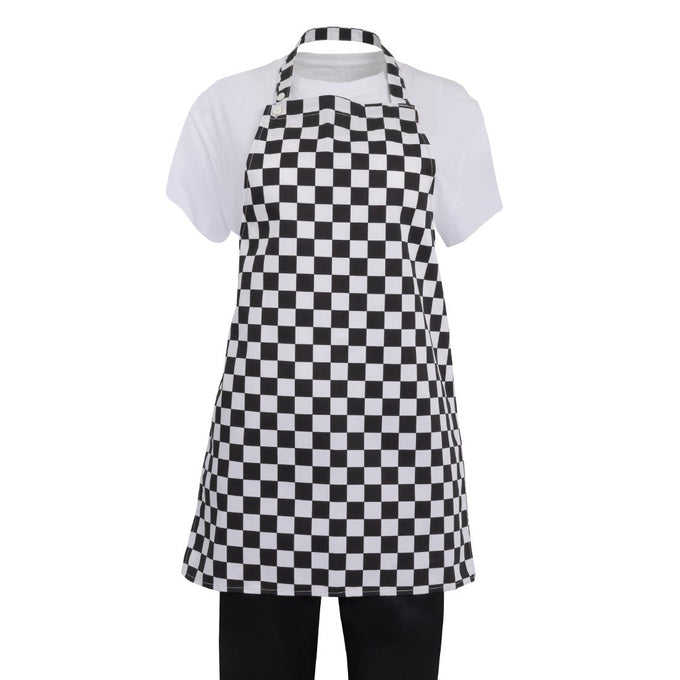 Tablier bavette enfant carreaux noirs et blancs - Whites Chefs Clothing