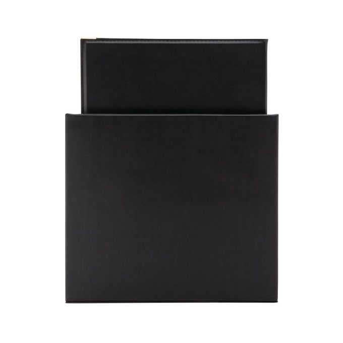 Boîte avec 20 protège-menus simili cuir A4 × 4 Classic noirs - Securit