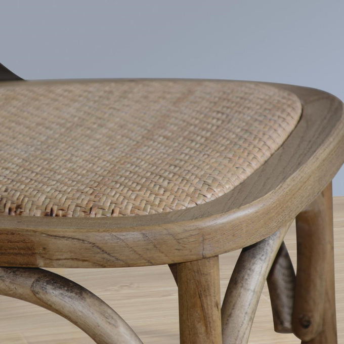 Chaises en bois patiné avec dossier croisé naturel (lot de 2) - Bolero