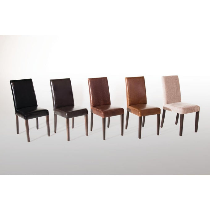 Chaises en simili cuir marron foncé (lot de 2) - Bolero