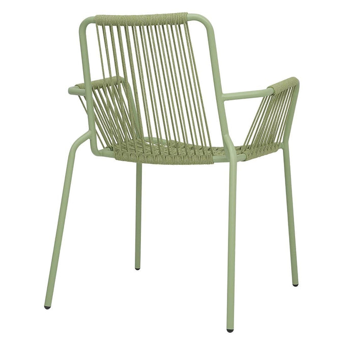 Fauteuils design corde Melbourne vert clair (lot de 4) - Bolero