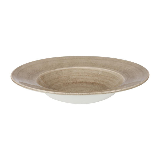 Bols à bord large Stonecast Patina Antique Taupe 280 mm (lot de 12) - Churchill