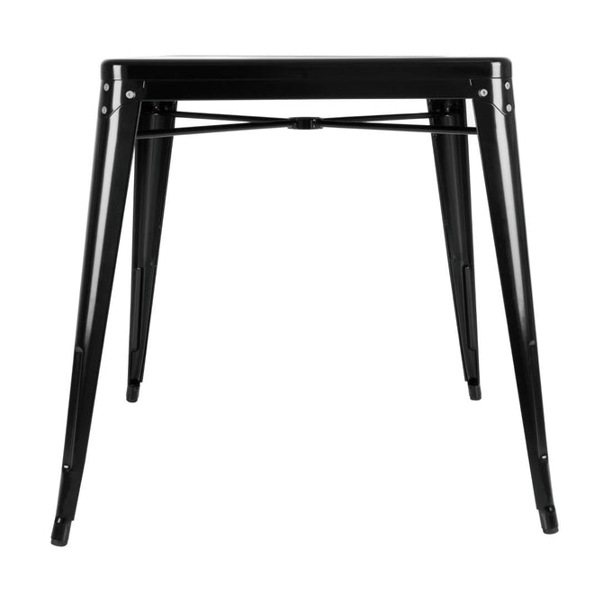 Table carrée en acier noir Bistro 668 mm - Bolero