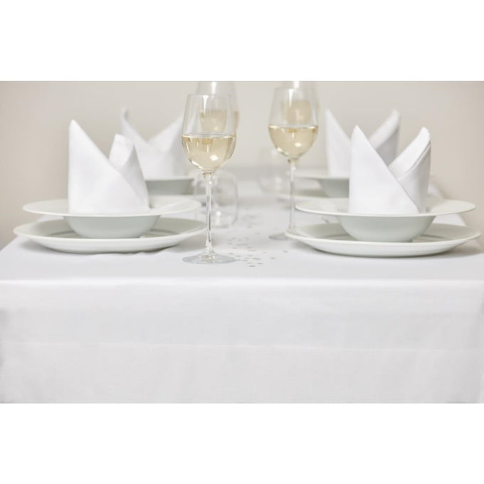 Nappe blanche bande de satin 1370 × 2280 mm - Mitre Luxury