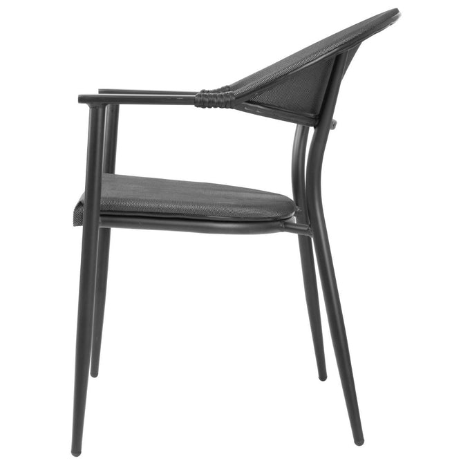Fauteuils d'extérieur Santiago noirs (lot de 4) - Bolero