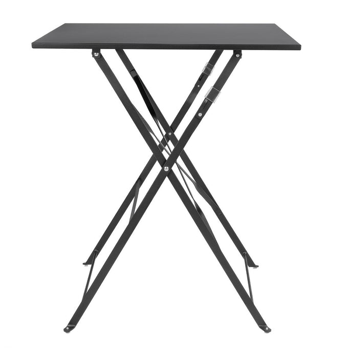 Table de terrasse carrée en acier noire 600 mm - Bolero