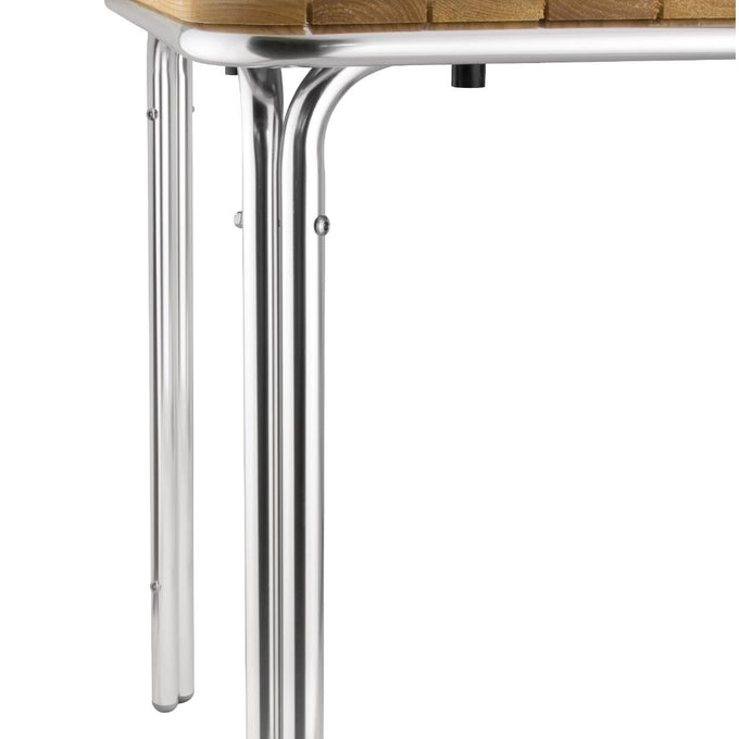 Table carrée en frêne et aluminium 700 mm - Bolero