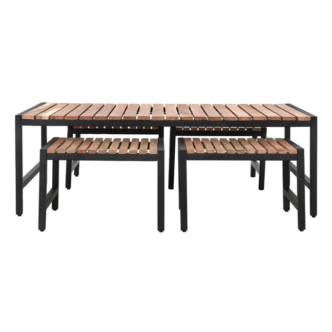 Table basse en acier et acacia 1 200 × 800 mm - Bolero