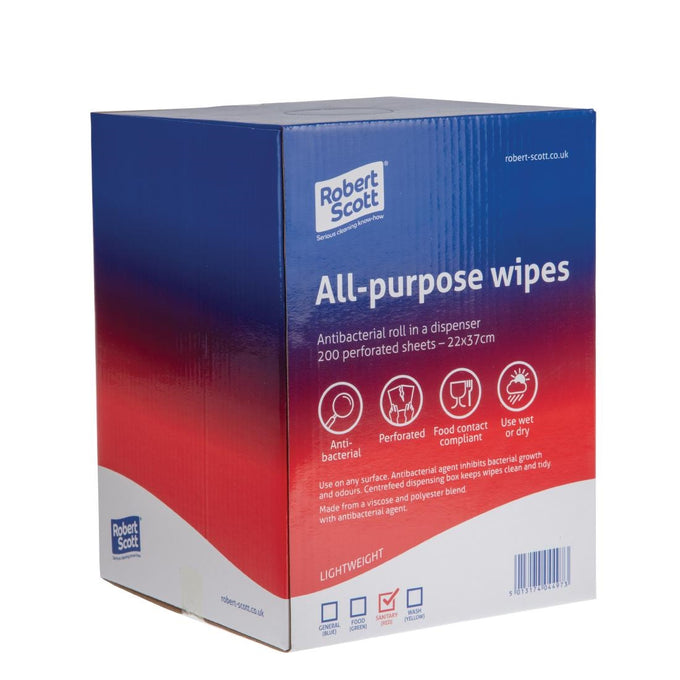Chiffons tout usage antibactériens rouges (lot de 200) - Jantex