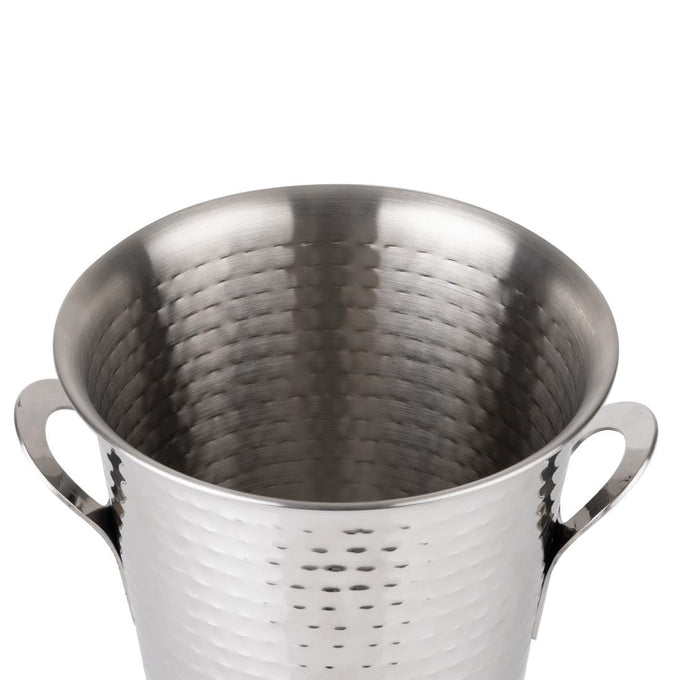 Seau à vin évasé martelé en acier inoxydable 4,3 L - Olympia