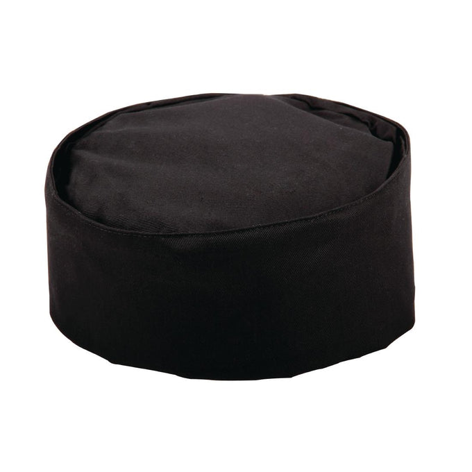 Calot de cuisine en polycoton noir - Whites Chefs Clothing