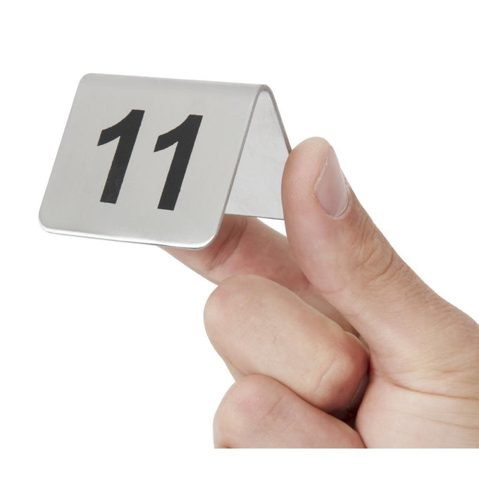 Lot de numéros de table en acier inoxydable 11-20 (lot de 10) - Olympia
