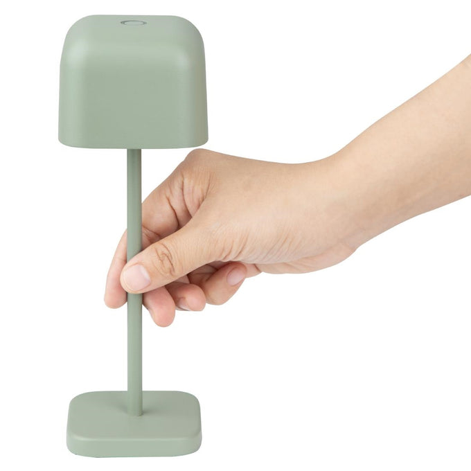 Lampe de table avec abat-jour carré Lucca verte 200 mm - Olympia