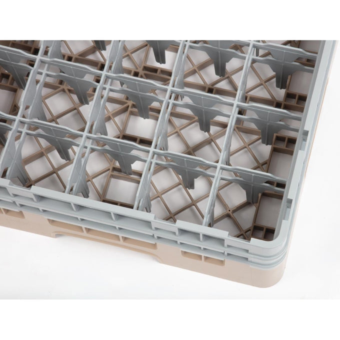 Casier à verres 25 compartiments Camrack beige hauteur max 133 mm - Cambro