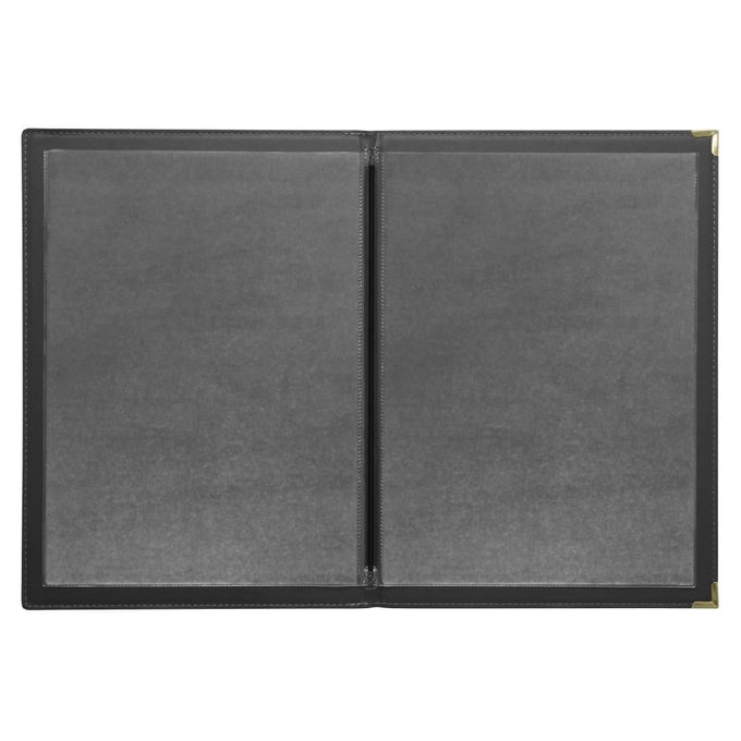 Protège-menus en simili cuir A5 noir - Olympia