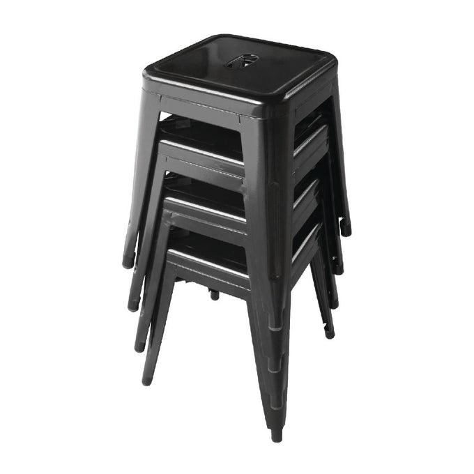 Tabouret bas Bistro en acier noir (lot de 4) - Bolero
