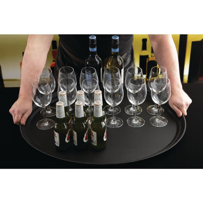 Plateau de service ovale fibre de verre antidérapant Camtread noir 60 cm - Cambro