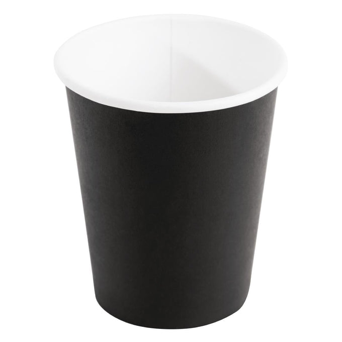 Gobelets boissons chaudes paroi simple noirs 230 ml (lot de 50) - Fiesta Recyclable