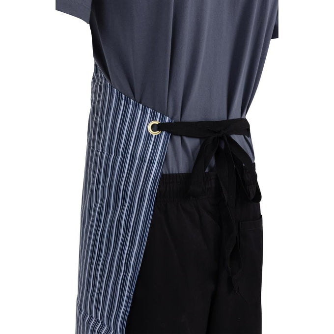Tablier bavette déperlant bleu et blanc - Whites Chefs Clothing