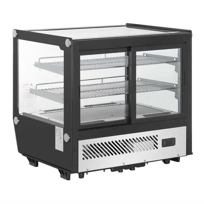 Vitrine de comptoir positive Série G carrée noire 120 L - Polar