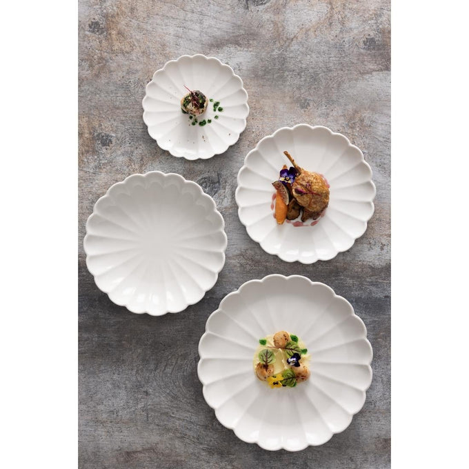 Assiettes festonnées Bloom blanches 175 mm (lot de 6) - Olympia