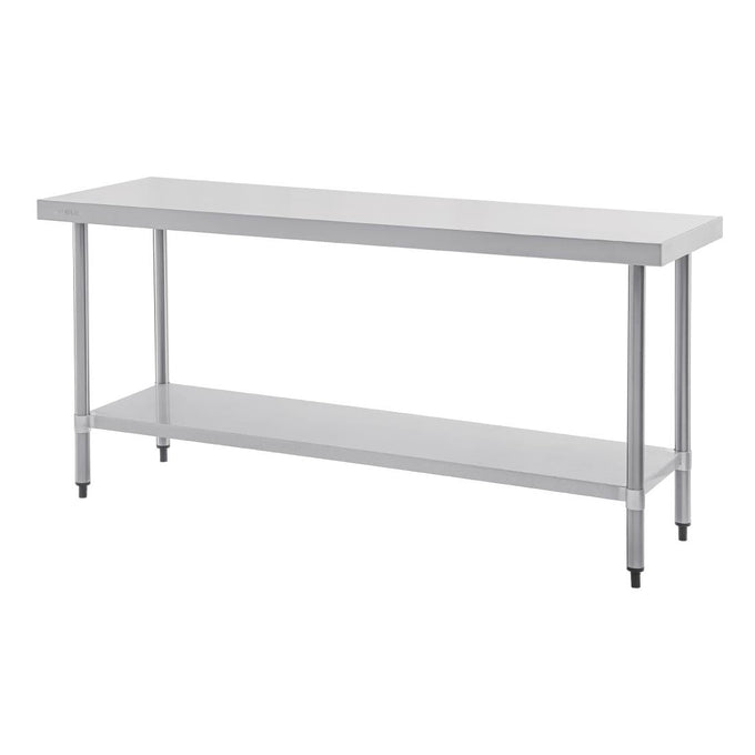 Table de préparation sans rebord en acier inoxydable 1800 × 600 mm - Vogue