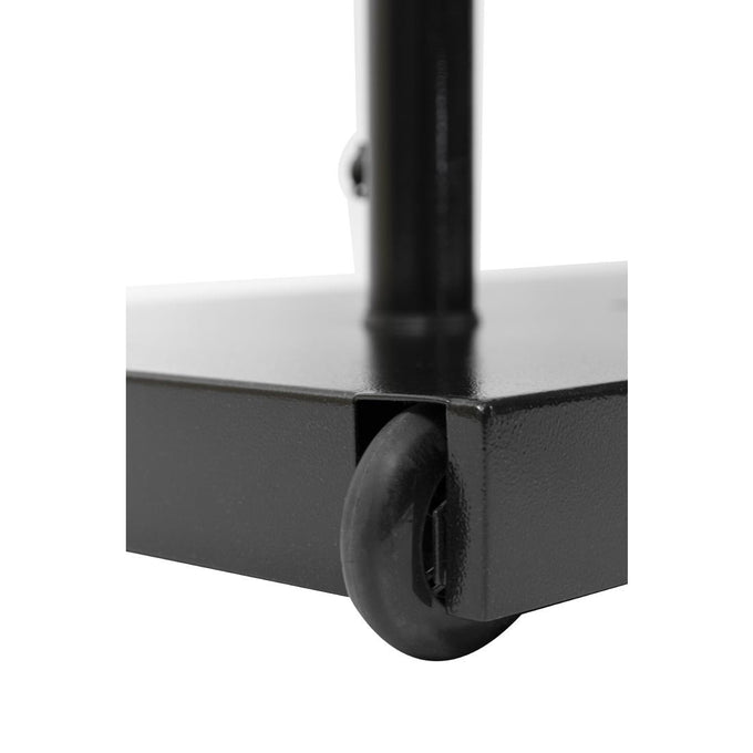 Porte-menu à LED blanches en acier noir 8xA4 avec poteau et socle - Securit