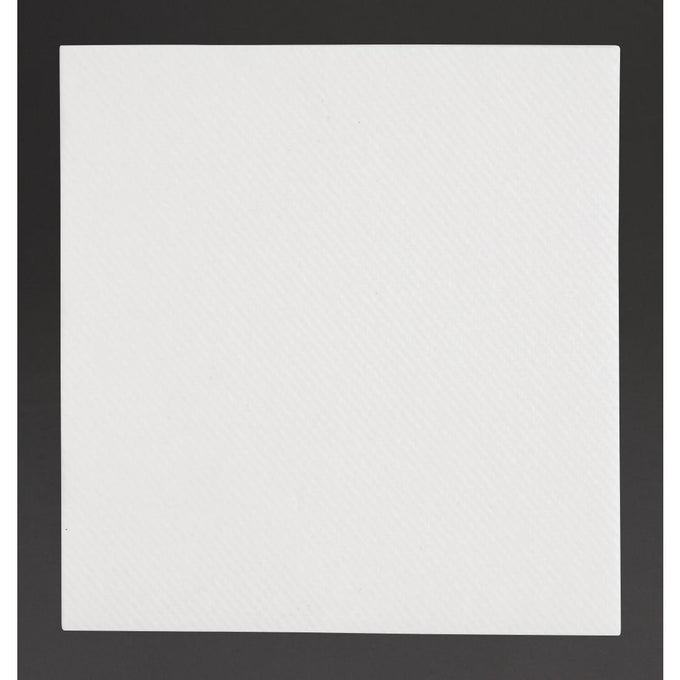 Serviettes cocktail Airlaid pliage 1/4 blanches 24 × 24 cm (lot de 2400) - Fiesta Recyclable