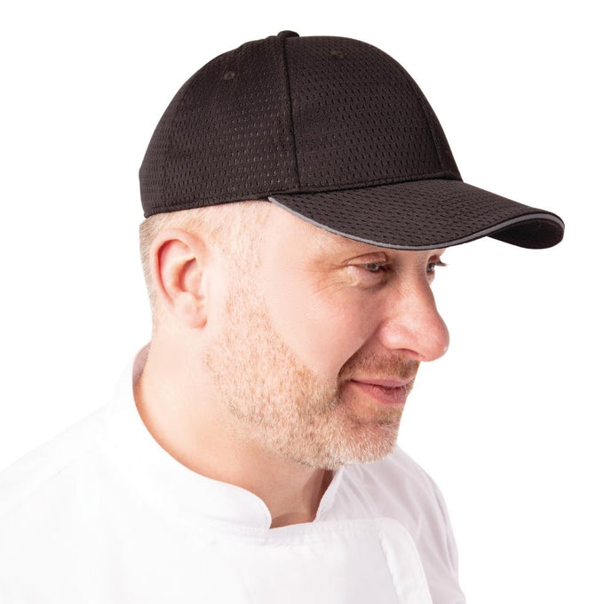 Casquette baseball Cool Vent noire et grise - Chef Works