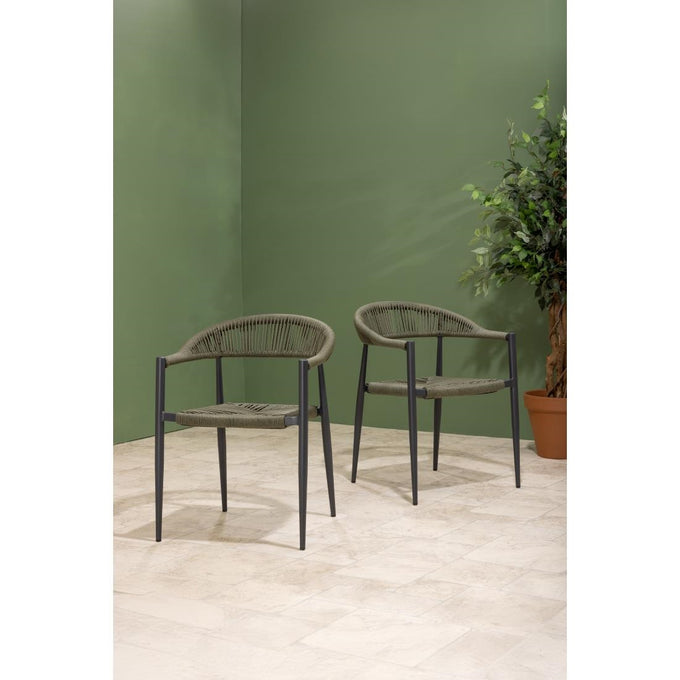 Fauteuils d'extérieur en rotin PE tressé Eden verts (lot de 4) - Bolero