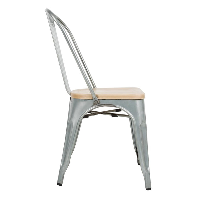 Chaises en acier avec assise en bois (lot de 4) - Bolero