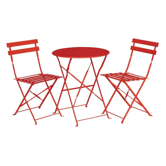 Table de terrasse en acier rouge - Bolero