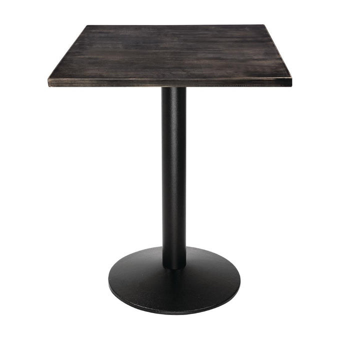 Plateau de table carré pré-percé vintage noir 700 mm - Bolero