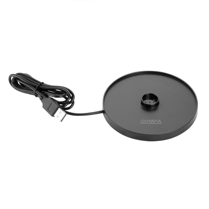 Lampe de table avec abat-jour rond Lucca verte 300 mm - Olympia