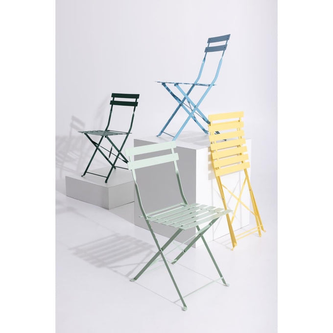 Chaises de terrasse pliantes en acier Perth jaunes (lot de 2) - Bolero