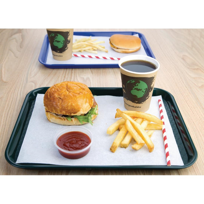 Plateau fast food en plastique Kristallon vert 275 × 353 mm - Olympia