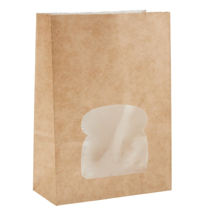 Sacs sandwich kraft recyclables noirs avec fenêtre (lot de 250) - Colpac