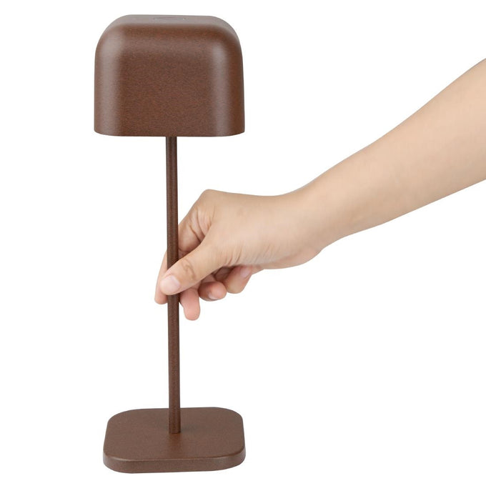 Lampe de table avec abat-jour carré Lucca marron 300 mm - Olympia