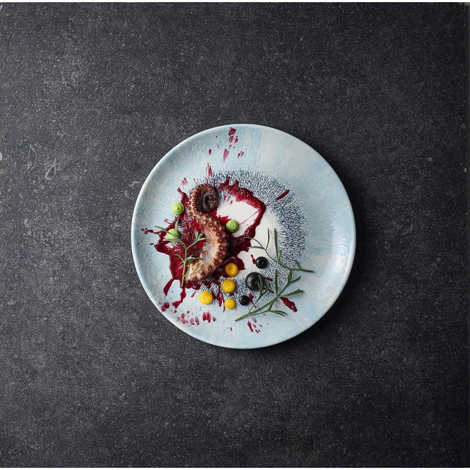 Assiettes coupe ronde Studio Prints Fusion Blue 248 mm (lot de 12) - Churchill