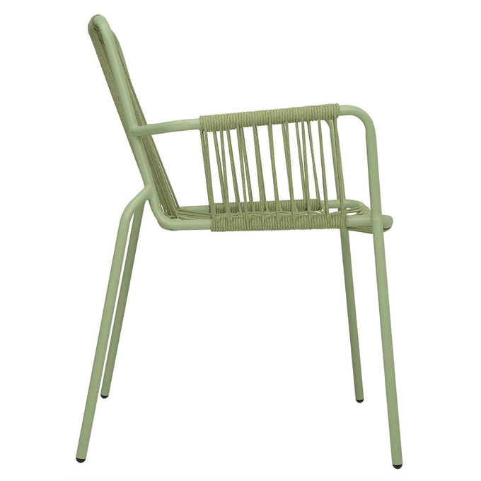 Fauteuils design corde Melbourne vert clair (lot de 4) - Bolero