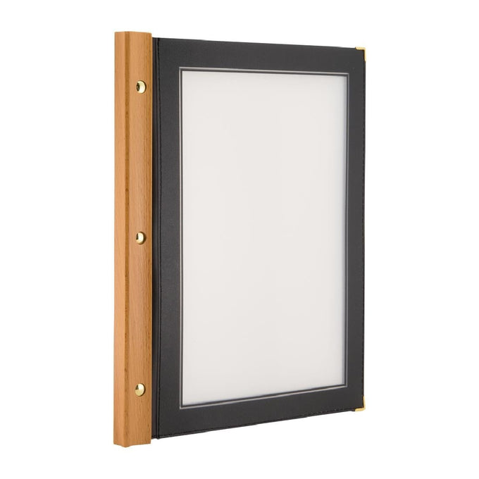 Protège-menu en bois noir A4 - Securit