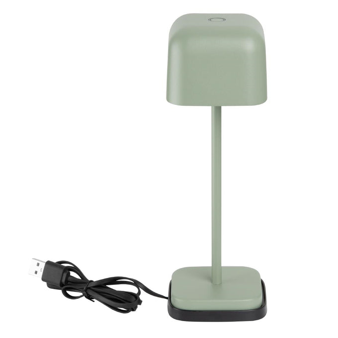 Lampe de table avec abat-jour carré Lucca verte 200 mm - Olympia