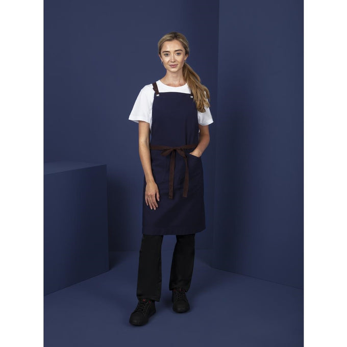 Tablier bavette en coton bleu marine - Southside