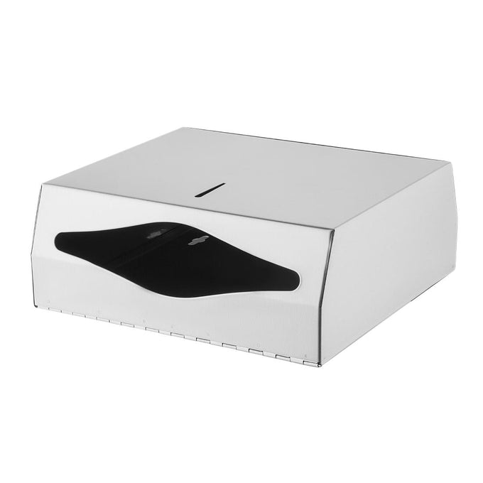 Distributeur d’essuie-mains en acier inoxydable - L 260 x P 110 x H 285 mm - Jantex