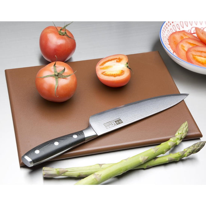 Petite planche à découper haute densité marron - L 305 x P 229 x H 12 mm - Hygiplas