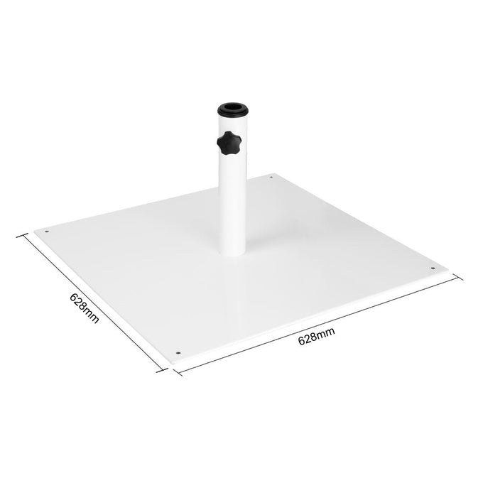 Pied de parasol plat en métal blanc 18 kg - Bolero