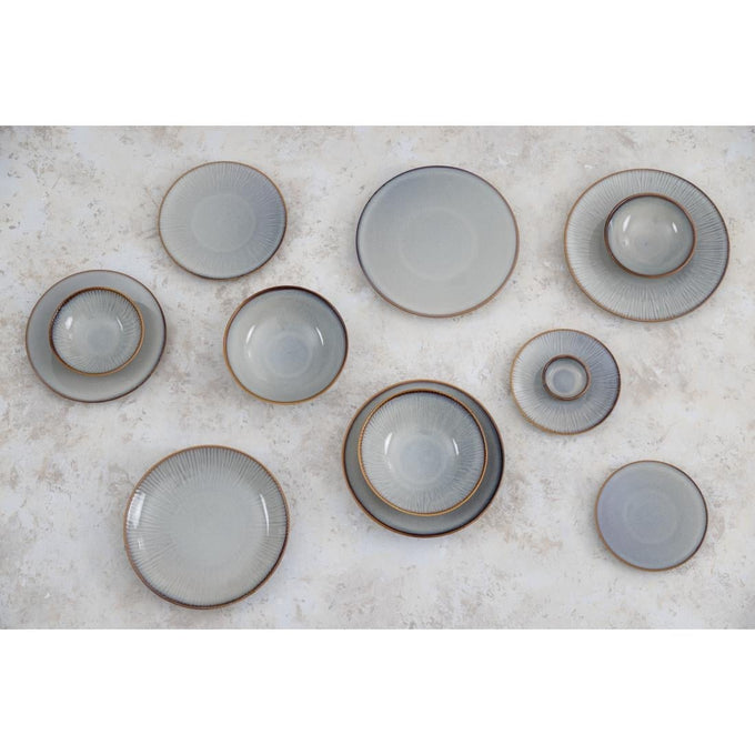 Assiettes Creuses Drift Gris Uni 260 mm (lot de 4) - Olympia