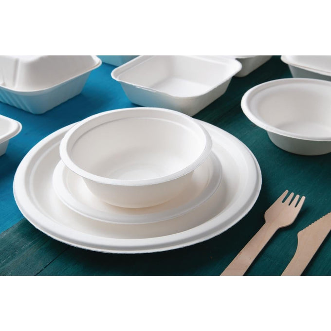 Assiettes en bagasse compostables 26 cm (lot de 50) - Fiesta Compostable