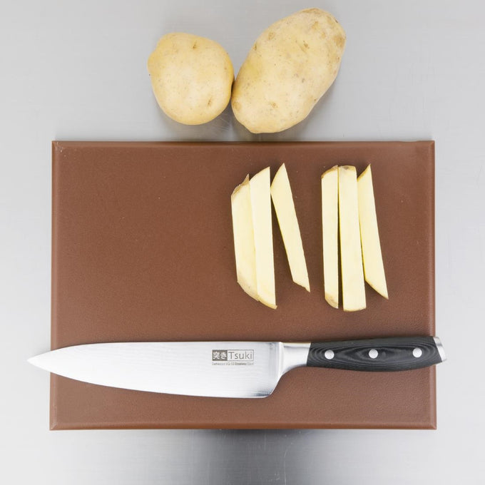 Petite planche à découper haute densité marron - L 305 x P 229 x H 12 mm - Hygiplas