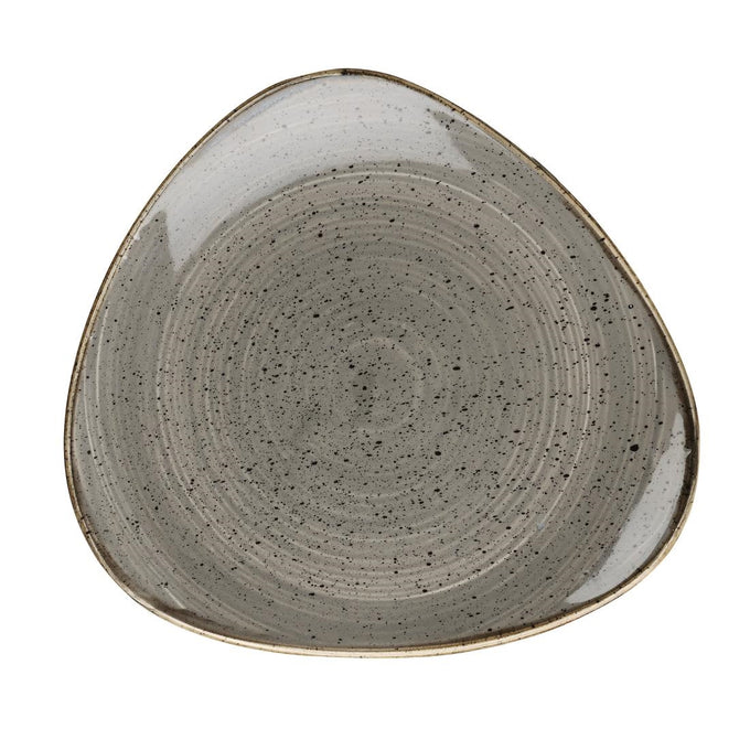 Assiettes triangulaires Stonecast Grey Cappuccino Lotus 265 mm (lot de 12) - Churchill